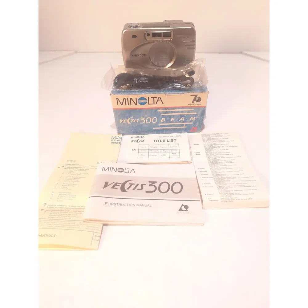 Minolta Vectis 300 APS Film Camera Lot Working + Parts Camera Manual & Box